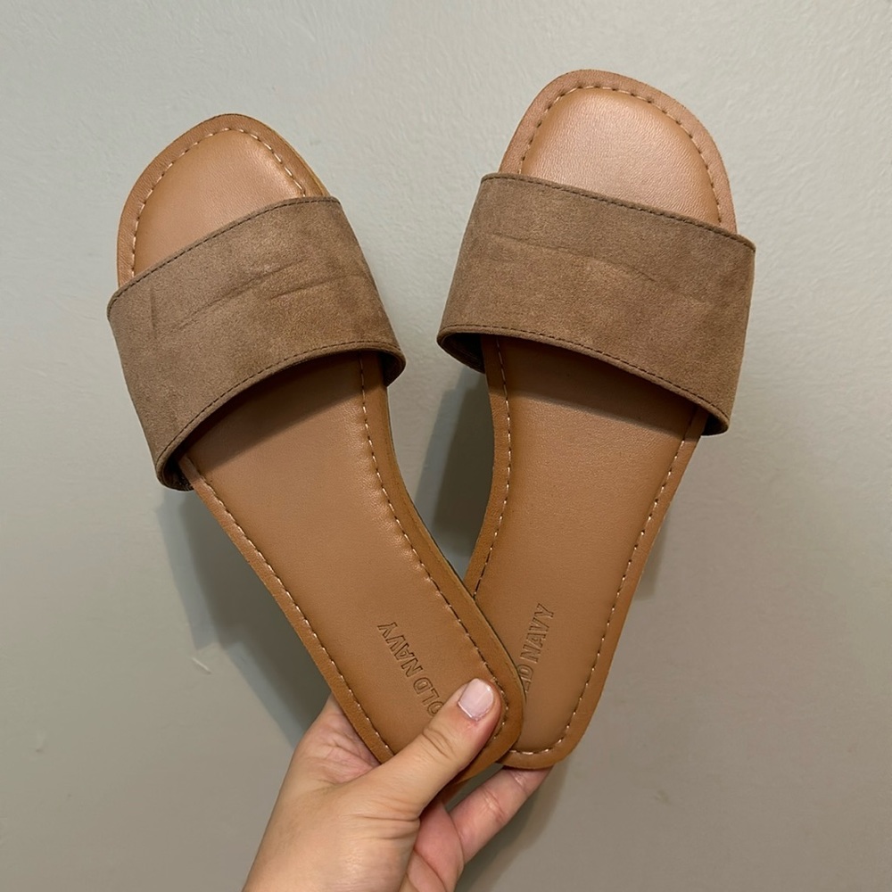 old navy beige sandals.